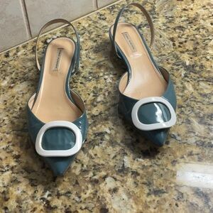 Blue and White Elegant Heels